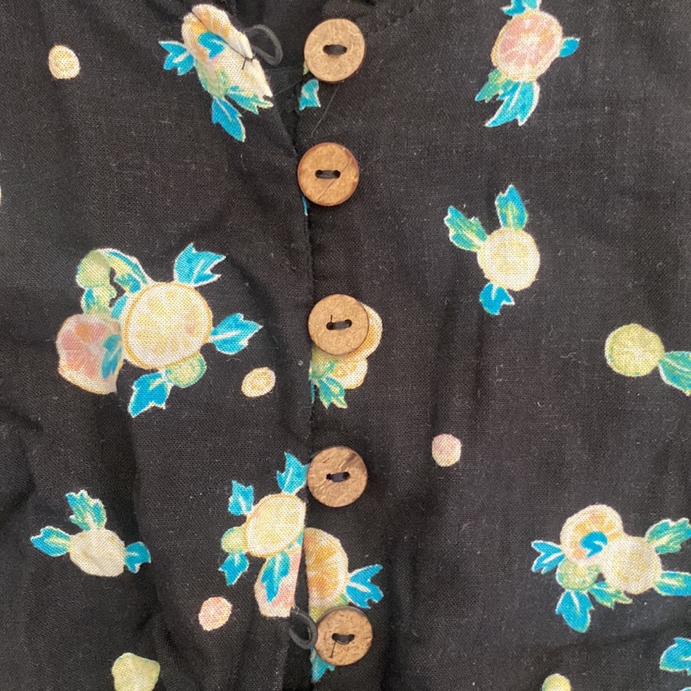 Free People Black Floral Open Back Dress OB968110  M NWT - Picture 5 of 6